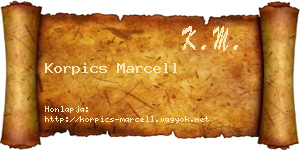 Korpics Marcell névjegykártya