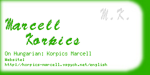 marcell korpics business card